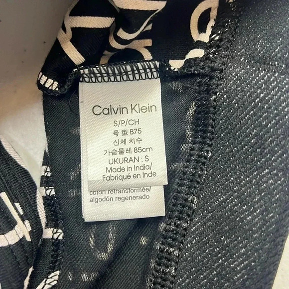 Women’s Calvin Klein Logo Print Bralette Small Black/White NWT - Picture 5 of 8